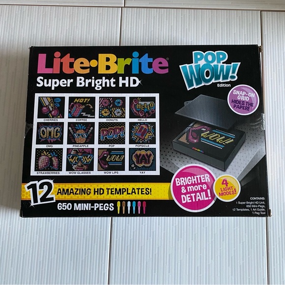 New in box Sealed Lite-Brite Super Bright HD Pop Wow Wall Art Toy Holiday gifts - Picture 4 of 6